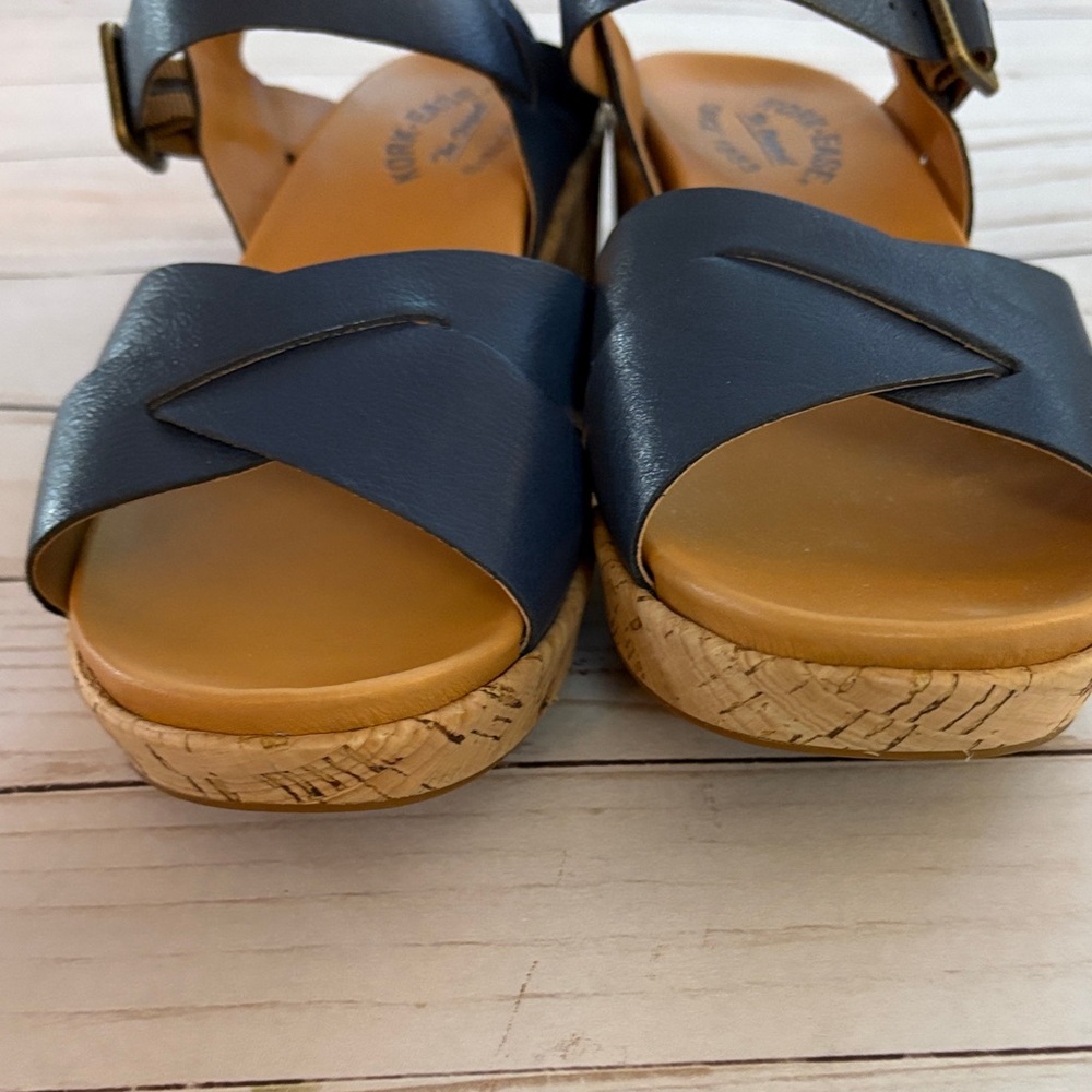 Kork-Ease Women's Platform Dark Blue Sandals size 7B - these are LIKE NEW - Picture 3 of 6